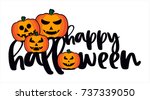 happy halloween typography text ... | Shutterstock .eps vector #737339050
