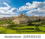 Aerial view of old capital of Malta, Mdina city