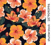 seamless pattern floral with... | Shutterstock .eps vector #1879090996