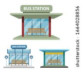 bus station vector design... | Shutterstock .eps vector #1664028856
