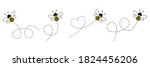 cartoon bee icon set. bee... | Shutterstock .eps vector #1824456206