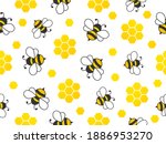 bee seamless pattern. vector... | Shutterstock .eps vector #1886953270