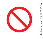 no symbol icon. prohibition red ... | Shutterstock .eps vector #1919792186
