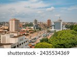 Small photo of YAOUNDE, CAMEROON - June 6, 2022: General view of 20 Mai Boulevard with Cameroon Telecommunications (CAMTEL) building on the right.