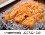 Small photo of a set of fresh sea squirt sashimi