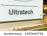 Small photo of Ultratech sign at Silicon Valley campus. Ultratech, Inc. owned by Veeco Instruments - San Jose, CA, USA - 2019