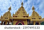 Small photo of Penang Malaysia - February 22 2023: Dharmikarama Burmese Temple in Georgetown Penang, Malaysia Burmese temple of Myanmar, Penang, Malaysia