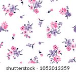 floral bouquet vector pattern... | Shutterstock .eps vector #1052013359