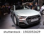 Small photo of Germany, Frankfurt - 10.September 2019: Audi A6 allroad quattro tiptronic - car front view - IAA Car Show Frankfurt 2019