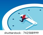 businessman race against time | Shutterstock .eps vector #742588999