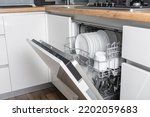 Clean dish and cutlery on dishwashing machine