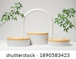 minimal white podium display... | Shutterstock . vector #1890583423