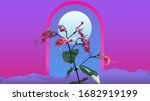aesthetic tropical flowers on... | Shutterstock .eps vector #1682919199