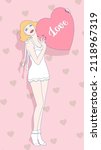 my valentine vintage pinup girl ... | Shutterstock .eps vector #2118967319