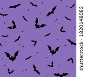 seamless pattern   black bats... | Shutterstock .eps vector #1820148083