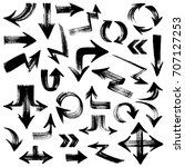 isolated hand drawn arrows set... | Shutterstock .eps vector #707127253