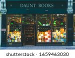 Small photo of London/UK-1/08/18: the Hampstead Daunt Books branch. Daunt Books is a chain of bookshops in London, founded by James Daunt. It traditionally specialised in travel books