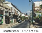 Small photo of Tel Aviv/Israel-10/10/18: David Raziel Street leads from Yossi Carmel Square to Jerusalem Boulevard in Tel Aviv-Yafo, Israel