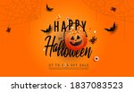 happy halloween sale banner... | Shutterstock .eps vector #1837083523