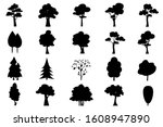 set black tree symbol style.and ... | Shutterstock .eps vector #1608947890