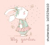 Cute Spring Bunny In Garden ...