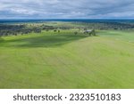 Small photo of Agricultural pivot on a regenerative agriculture farm. Sustainable agriculture in Australia. Round pivot. Circular cropping.