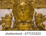 Small photo of Toledo, Castille la Mancha, Spain - April 04, 2017: Detail of gold carvings inside Altar de la Descension (altar of Descension) Toledo Cathedral (Catedral Primada de Toledo)