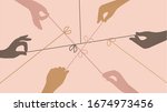 cartoon human hands pulling on... | Shutterstock .eps vector #1674973456
