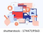 online purchase shop delivery... | Shutterstock .eps vector #1744719563