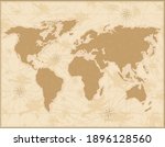 medieval world map. old paper... | Shutterstock .eps vector #1896128560