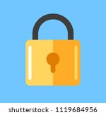 yellow lock on empty background.... | Shutterstock .eps vector #1119684956