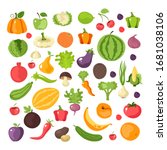 fruit and vegetables isolated... | Shutterstock .eps vector #1681038106