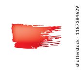 brush stroke of red paint on... | Shutterstock .eps vector #1187384629