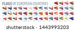 set of flags of europe. vector... | Shutterstock .eps vector #1443993203