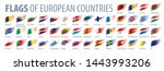 set of flags of europe. vector... | Shutterstock .eps vector #1443993206