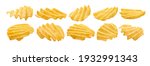 a set of fluted potato chips.... | Shutterstock . vector #1932991343