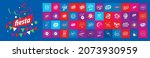 a set of vector fiesta logos on ... | Shutterstock .eps vector #2073930959