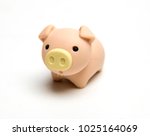 Baby pig toy on white background