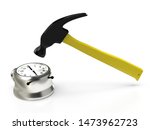 Hammer Hitting The Alarm Clock  ...