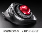 Small photo of Wireless Trackball Computer mouse on a black background