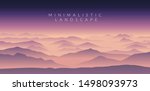 color vector mountains with fog.... | Shutterstock .eps vector #1498093973