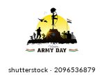 Indian army day. People saluting and celebrating victory of indian army on republic day independence day. Amar jawan jyoti. Kargil vijay diwas. Martyrs day of indian army