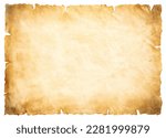 Small photo of old parchment paper sheet vintage aged or texture isolated on white background.