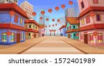 panorama chinese street with... | Shutterstock .eps vector #1572401989