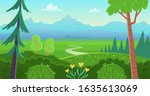 forest landscape with trees ... | Shutterstock .eps vector #1635613069