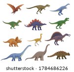 big set of cartoon dinosaurs.... | Shutterstock .eps vector #1784686226