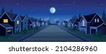 suburban houses  street with... | Shutterstock .eps vector #2104286960