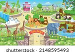zoo map with enclosures with... | Shutterstock .eps vector #2148595493