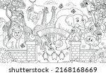 big coloring book with zoo... | Shutterstock .eps vector #2168168669