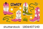 Various Cowboy Boots. Different ...